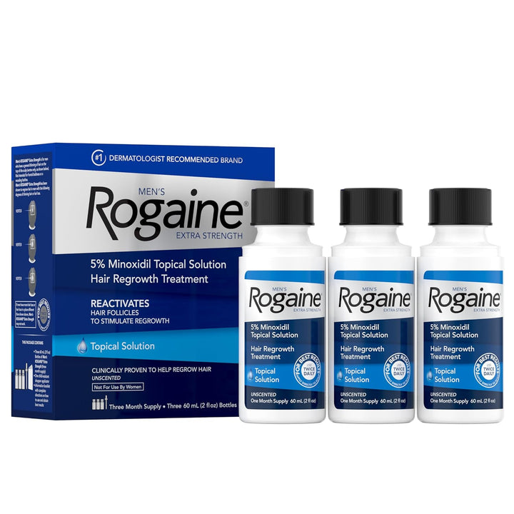 Men’s Rogaine Extra Strength 5% Minoxidil Topical Solution (3 Month Supply)