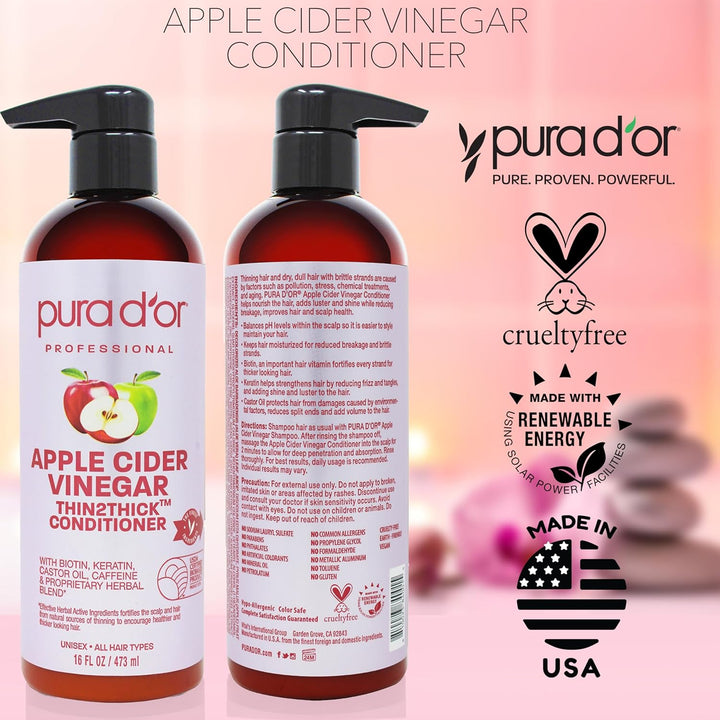 PURA D'OR Apple Cider Vinegar Thin2Thick