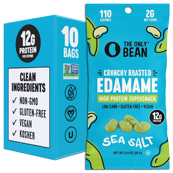 The Only Bean Crunchy Roasted Edamame Snacks – , 0.9oz (Pack of 10)