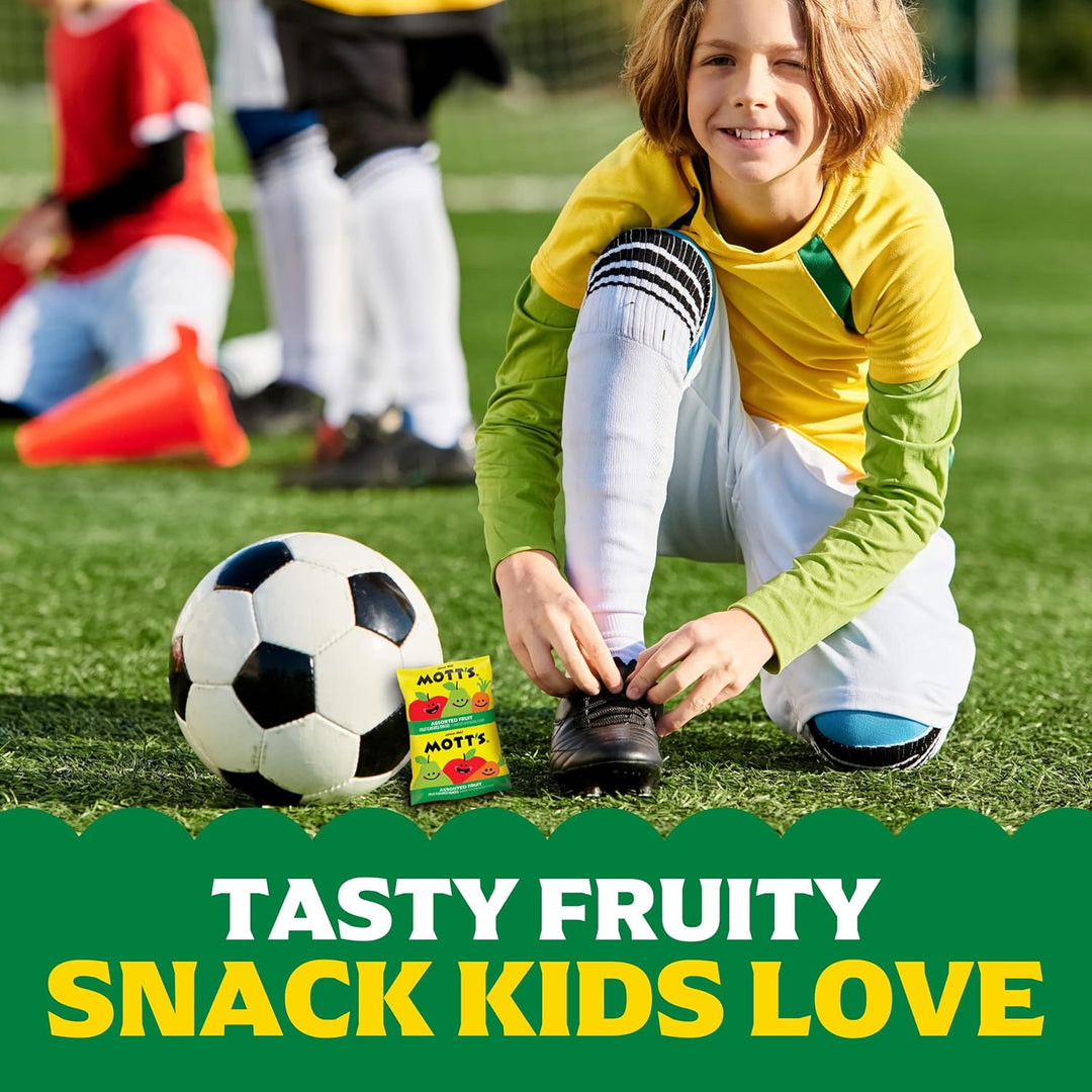Mott's Assorted Fruit Flavored Snacks, Gluten-Free Chewy Gummy Pouch Made with Real Fruit Puree, 40 Count