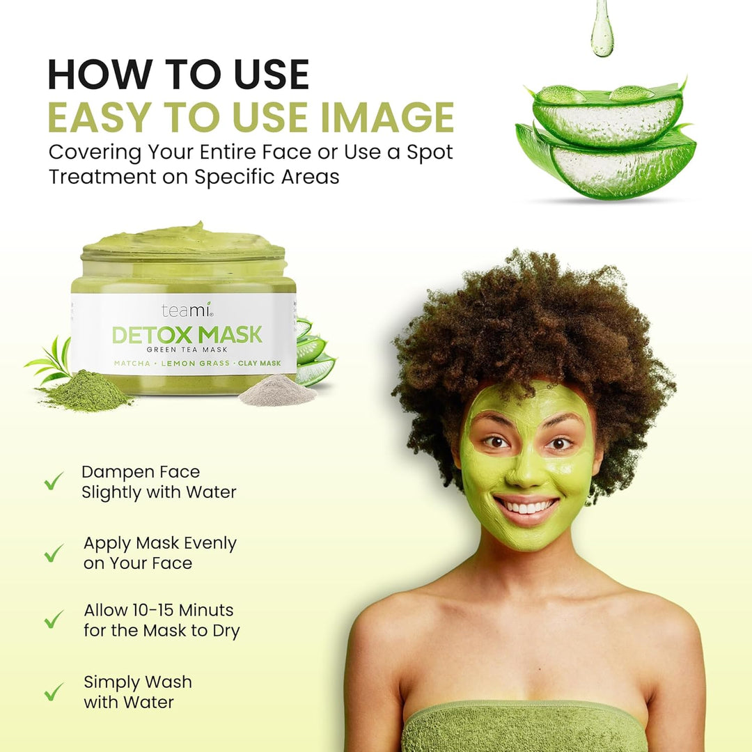 Teami Detox Green Tea Face Mask | Hydrating & Purifying Clay Mask for All Skin Types | 100ml