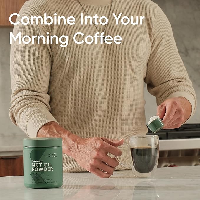 Sports Research Organic MCT Oil Powder, Coconut-Derived C8 & C10, Unflavored, 10.6 oz