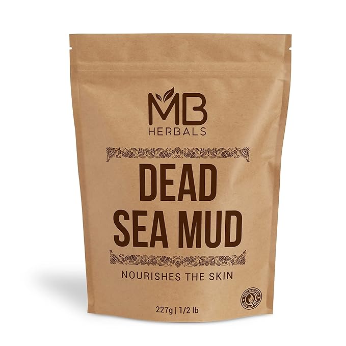 MB Herbals Dead Sea Mud Powder | 227g | Natural Clay for Face & Body Care | Soap & Hair Pack Use