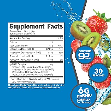 KetoLogic Keto BHB Powder – Exogenous Ketone Supplement with goBHB Salts – 30 Servings