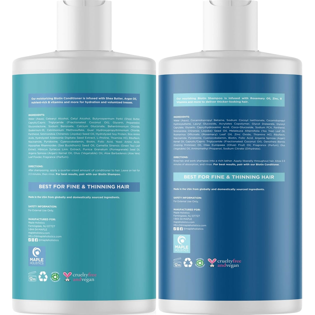 Biotin Shampoo & Conditioner Set – Volumizing Hair Care for Thinning Hair