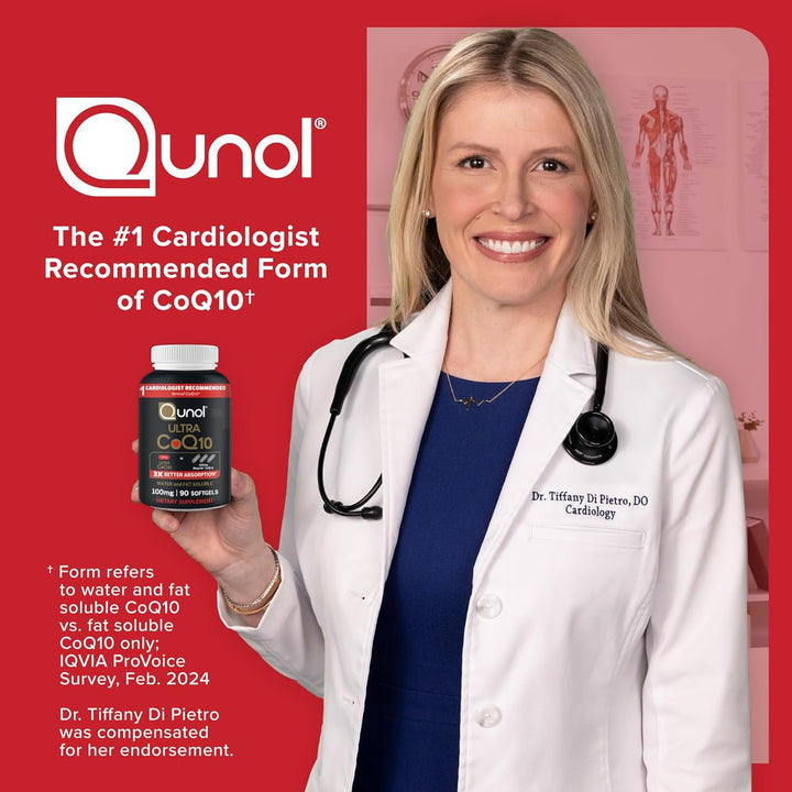 Qunol Ultra CoQ10 100mg for Heart Health & Energy Production, 90 Softgels