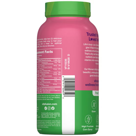 Vitafusion Women's Multivitamin, Natural Berry Flavors, 220 Gummies