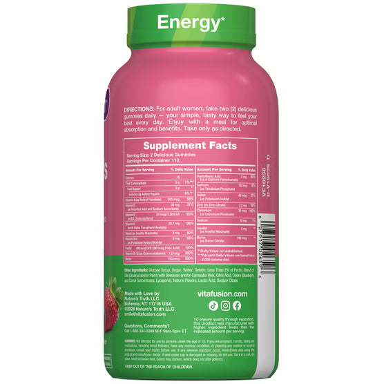 Vitafusion Women's Multivitamin, Natural Berry Flavors, 220 Gummies