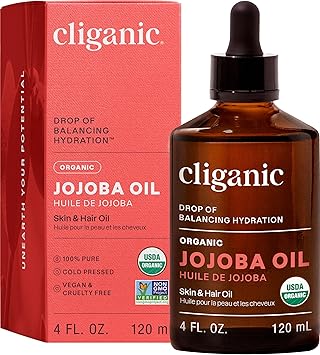 Cliganic Organic Jojoba Oil – Pure, Cold-Pressed & Hexane-Free for Hair & Skin