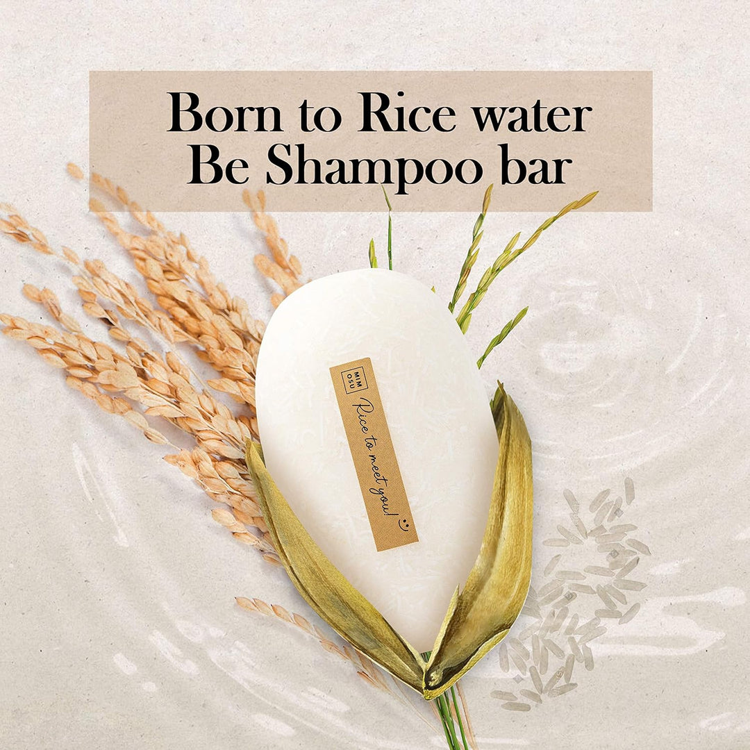Mimosu Rice Water Shampoo Bar – 2-in-1 Shampoo & Conditioner, Solid Hair Care Bar 5oz, pH Balanced, Unscented, For Oily Hair