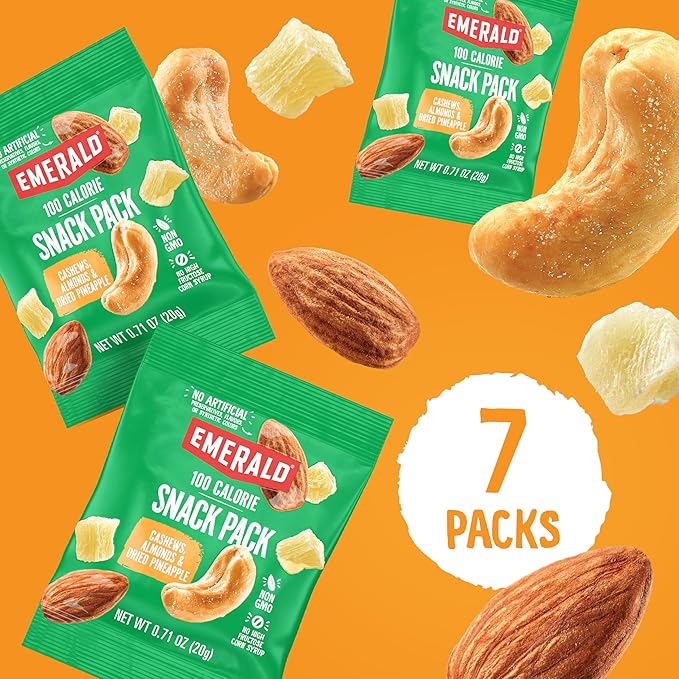 Emerald Nuts Cashews 100-Calorie Packs | Non-GMO, Kosher, No Artificial Flavors