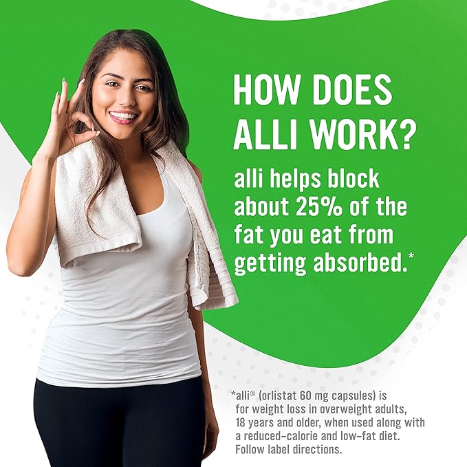 alli Orlistat 60mg Capsules Starter Pack – Weight Management Support, 60 Count