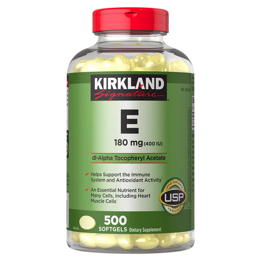 Kirkland Signature Vitamin E 180mg (400 IU), Antioxidant Support, 500 Softgels