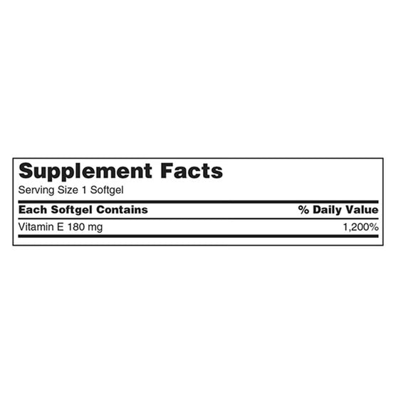 Kirkland Signature Vitamin E 180mg (400 IU), Antioxidant Support, 500 Softgels