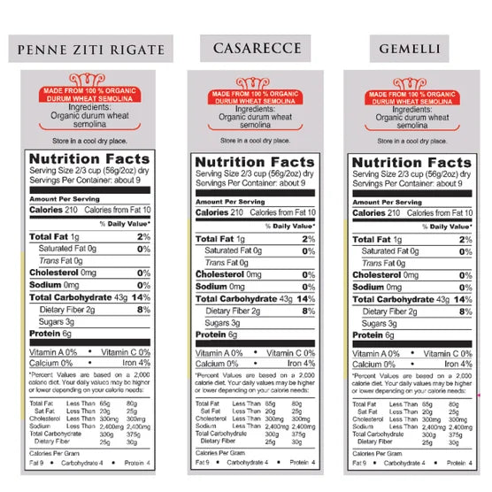 Garofalo, Organic Pasta, Variety Pack, 17.6 oz, 6-Count