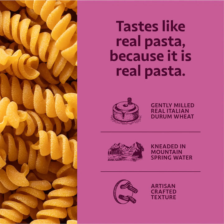 Brami Fusilli Italian Protein Pasta, 12 oz (8 Pack) – High Protein, High Fiber, Low Carb, Keto Friendly, Made in Italy