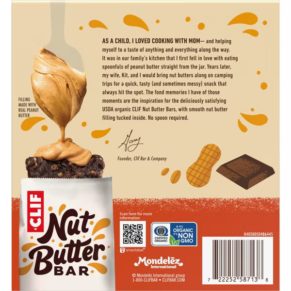 CLIF Nut Butter Filled Organic Snack Bar – Chocolate Peanut Butter – 7g Plant-Based Protein