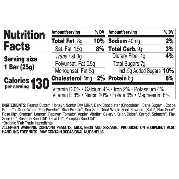 Perfect Bar Dark Chocolate Chip Peanut Butter Mini Protein Bars - 7oz/8ct