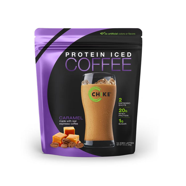 Chike Nutrition Protein Iced Coffee Powder – Caramel Flavor, Whey Protein Isolate, 14.3oz