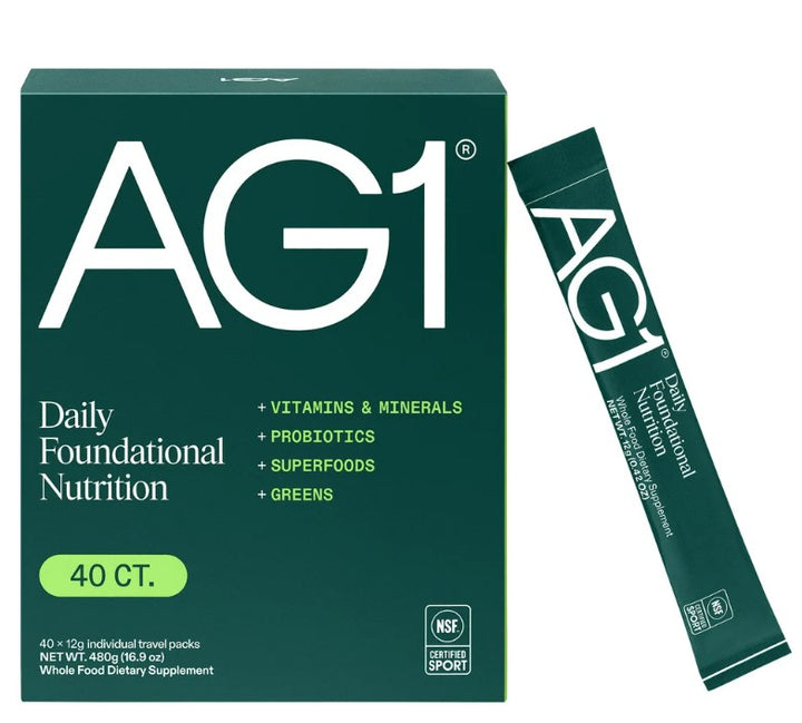 AG1 Daily Greens Powder – Ultimate Daily Whole Food Sourced All in One Greens Supplement Powder Active, 40ct