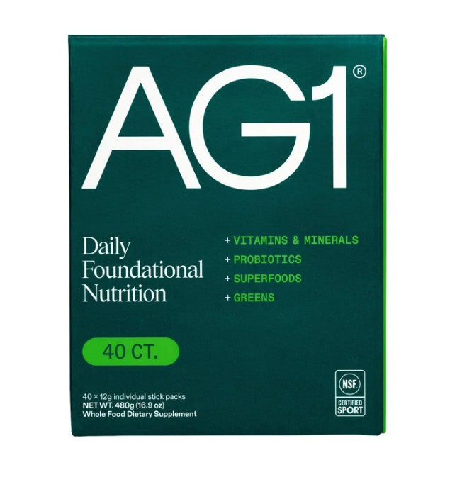 AG1 Daily Greens Powder – Ultimate Daily Whole Food Sourced All in One Greens Supplement Powder Active, 40ct