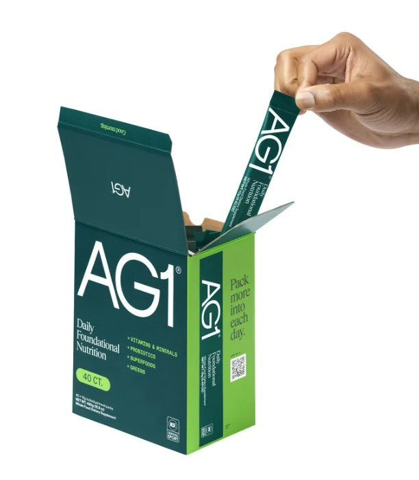 AG1 Daily Greens Powder – Ultimate Daily Whole Food Sourced All in One Greens Supplement Powder Active, 40ct