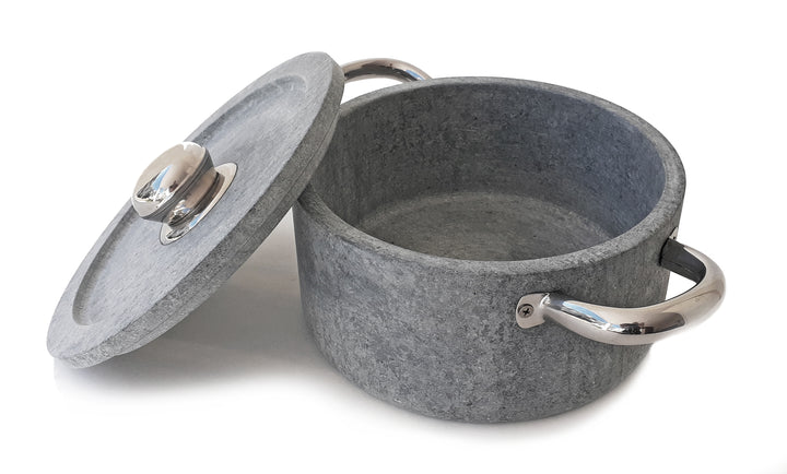 Cookstone Sideros Line Efestus Soapstone Casserole – Handmade, Non-Stick