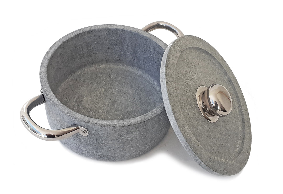 Cookstone Sideros Line Efestus Soapstone Casserole – Handmade, Non-Stick