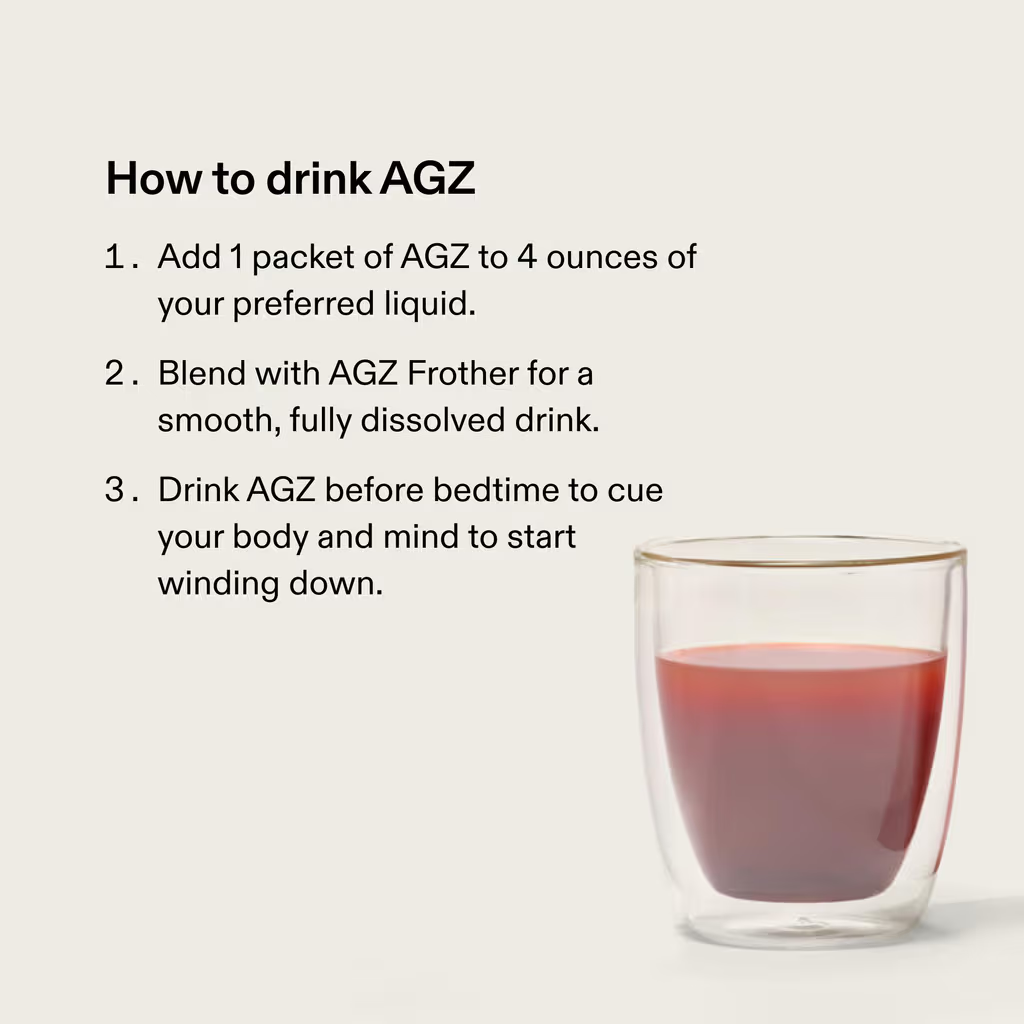 AGZ Nightly Drink | Relaxation Blend with Adaptogens & Minerals | Melatonin-Free | 330 ml