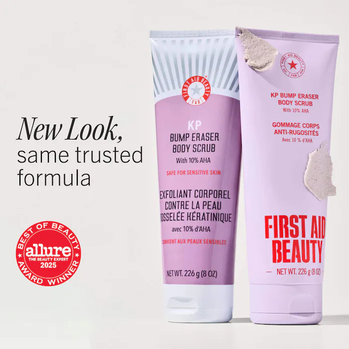 First Aid Beauty KP Bump Eraser Body Scrub with 10% AHA, Original, 226g