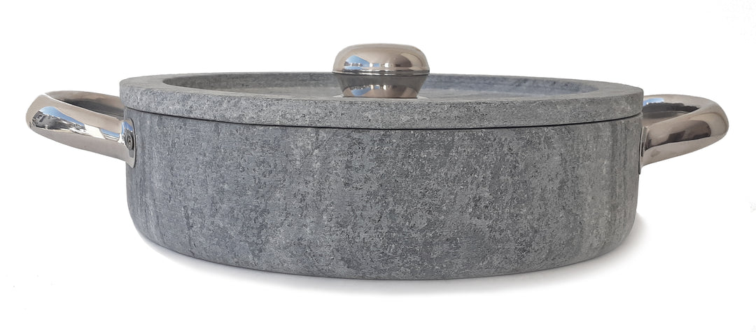 Cookstone Efestus Soapstone Sauté Pan 2.2 L – Handmade, Non-stick