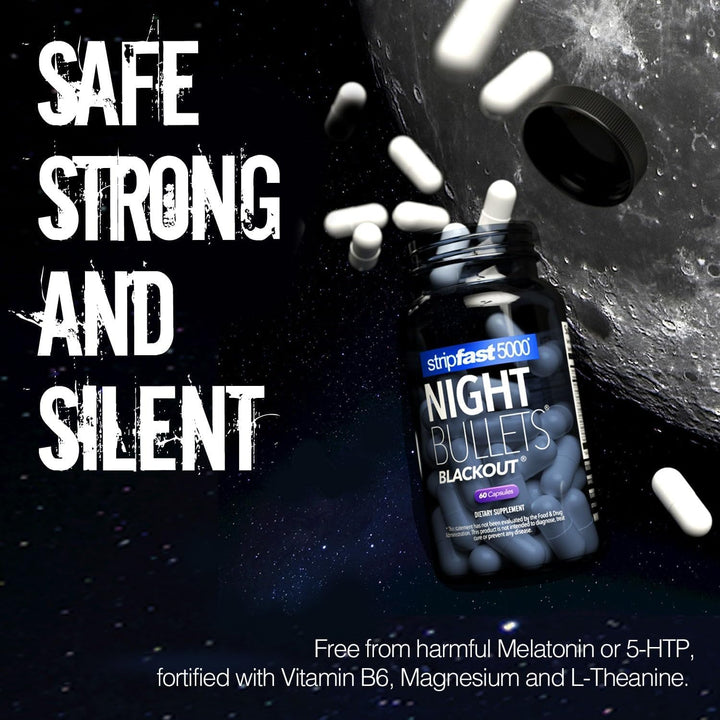 Night Bullet Capsules for Women and Men - 60 Count - Sleep Support